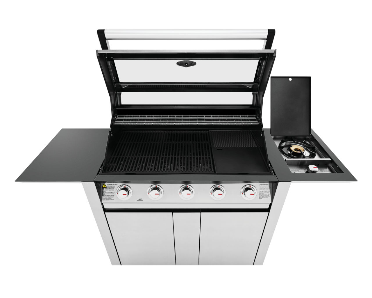 BeefEater 1600 Series - 5 Burner Stainless Steel BBQ With Side Burner (Silver), , hi-res image number null