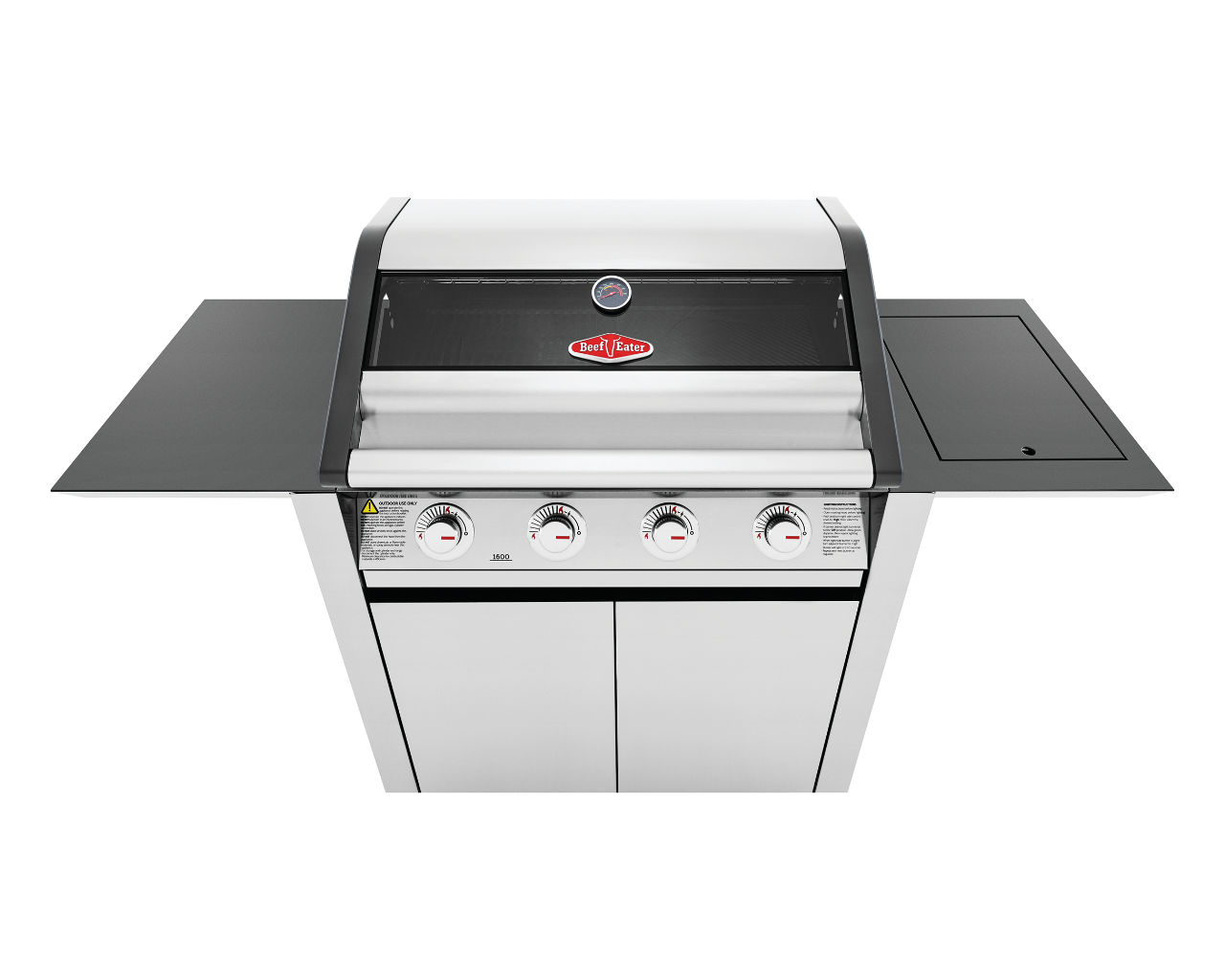 BeefEater 1600 Series - 4 Burner Stainless Steel BBQ With Side Burner (Silver), , hi-res image number null