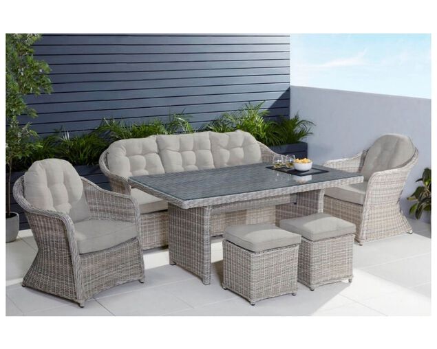 Valencia 6 Piece Low Dining Setting, Valencia Outdoor Furniture