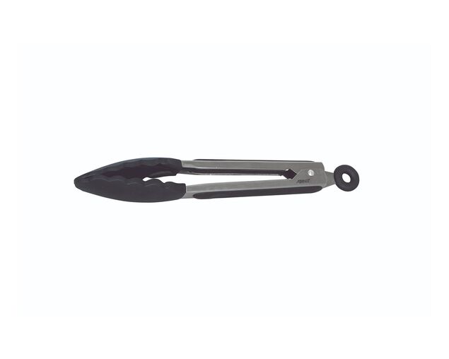 Avanti Silicone Tongs With Stainless Steel Handle 23cm - Black, , hi-res image number null