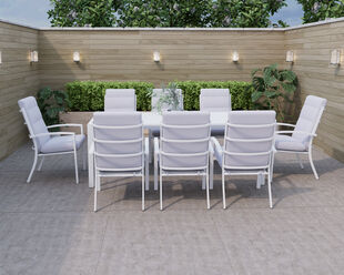 Jette 8 Seater Dining Setting Bundle - Bone