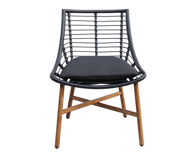 Berlin Black Wicker Rope Dining Chair, , hi-res