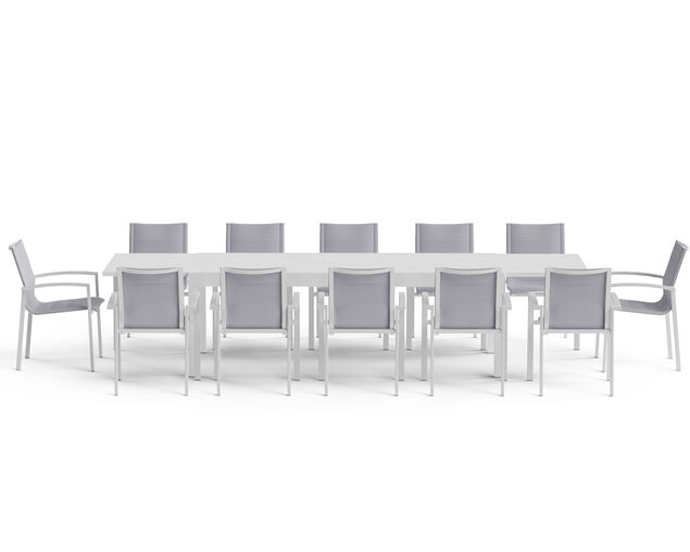Boston-Sinta 13-Piece Extension Dining Setting - White, White, hi-res