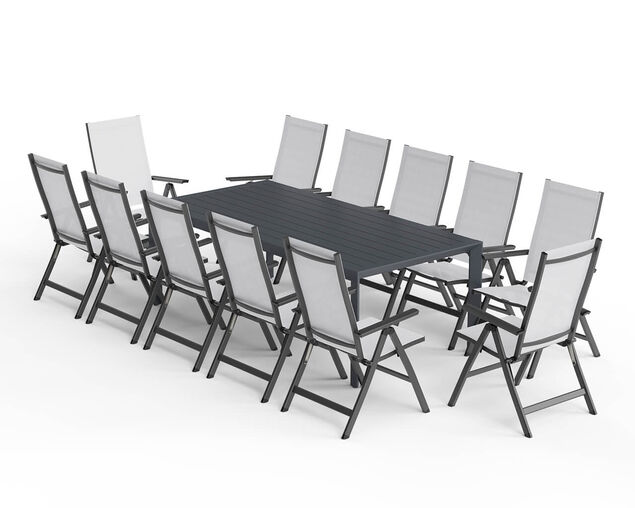 Frankie-Jette 13 Piece Extension Dining Setting - Gunmetal Grey, , hi-res