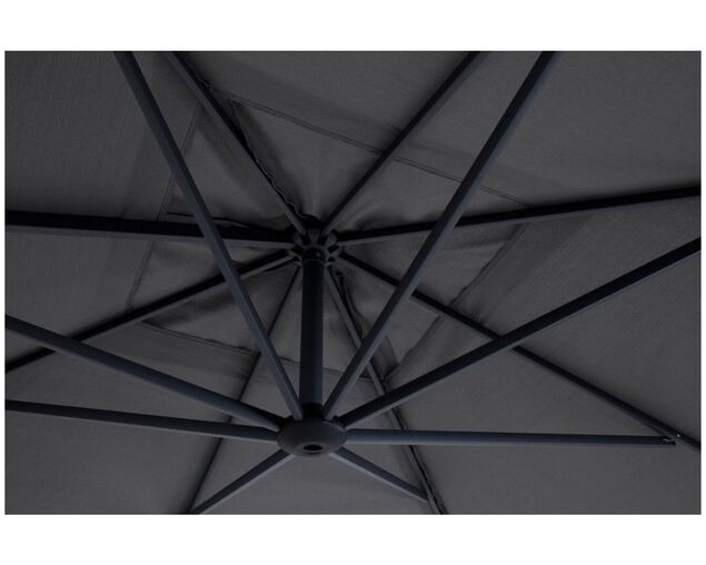 Naples 3x3m Square Cantilever Umbrella Charcoal, , hi-res