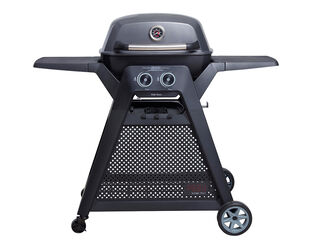 Ziggy Elite Twin Grill Natural Gas BBQ On Cart (Gunmetal Grey)