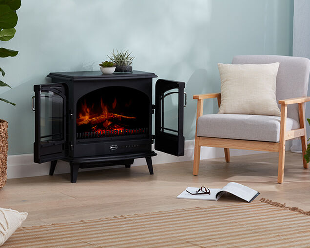 Dimpex Leckford 2kW Optiflame Portable Electric Fire, , hi-res