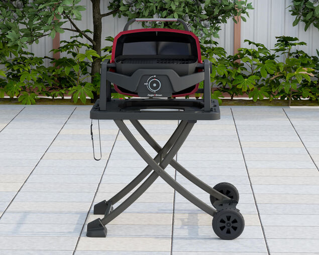 Ziggy Elite Nomad Single Burner Flame Failure BBQ plus Cart Bundle - Chilli Red, , hi-res