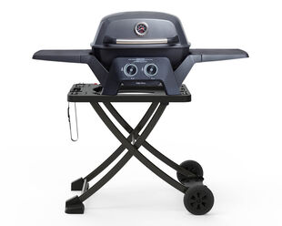 Ziggy Elite Twin LPG BBQ Plus Folding Cart Bundle - Gunmetal Grey