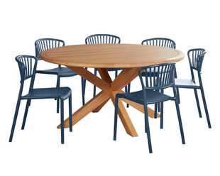 Florence-Alps 7 Piece Dining Setting - Grey