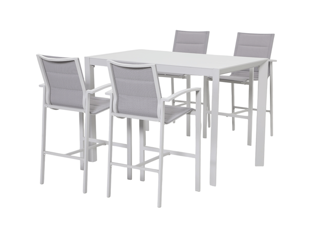 Boston-Jette 4 Seater Bar Dining Setting Bundle - Bone, Bone, hi-res