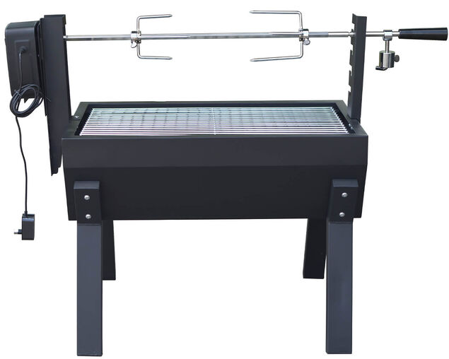 Billabong Portable Charcoal Spit Grill with Dual Power Option - 240V or 2 x 1.5V D Size Battery Operated (Batteries Not Included), , hi-res