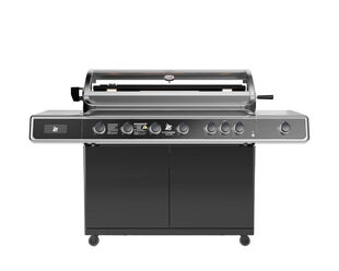 Deluxe Beefmaster T-Series 6 Burner BBQ on Classic Cart with Folding Shelves