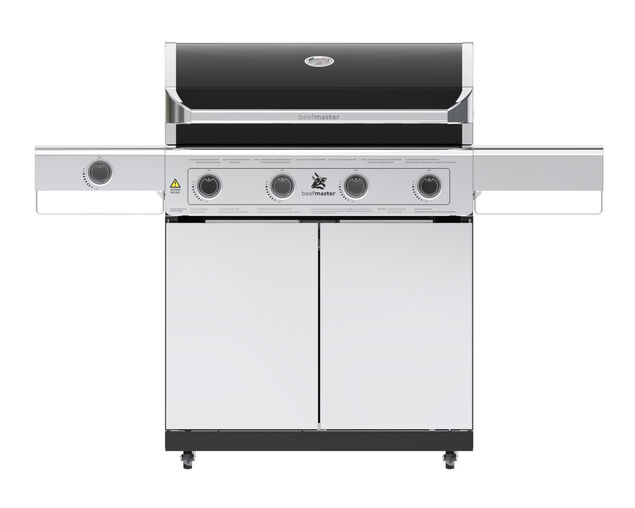 Beefmaster Classic 4 Burner BBQ on Deluxe Cart with Stainless Steel Side Burner, , hi-res