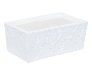 Citronella Ceramic Rectangle White Leaf Candle