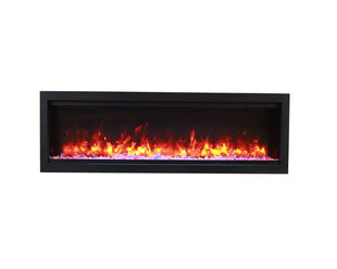 Amantii Smart 50" Clean face Electric Built-in with log and glass, black steel surround
