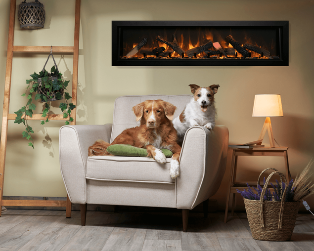 Amantii Smart 60" Electric Deep Built-in only comes with optional black steel surround, , hi-res