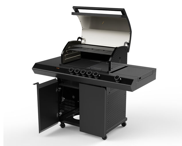 Ziegler & Brown Turbo Classic 5 Burner BBQ on Cart with Side Burner & Drawer (T Series), , hi-res