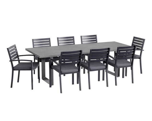 Boston-Avalon 9 Piece Dining Setting (Gunmetal Grey), , hi-res