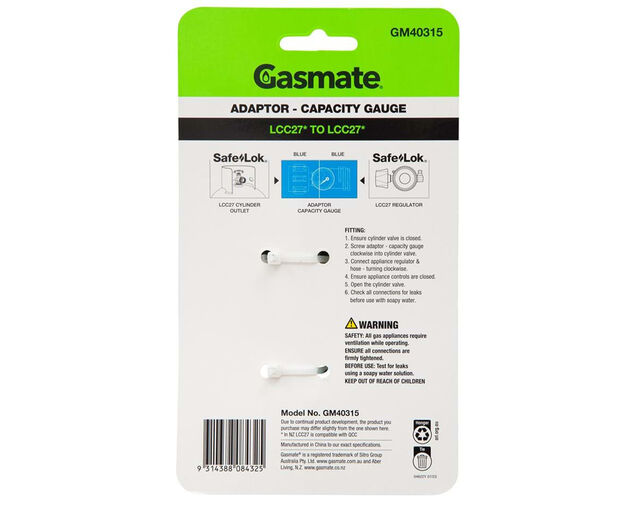 Gasmate Adaptor - LCC27 Capacity Gauge, , hi-res