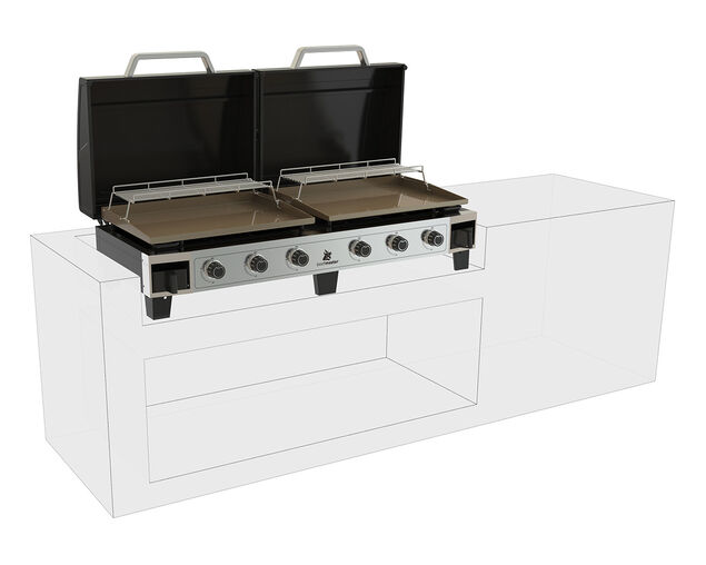 Beefmaster Griddle 6 Burner Flat Top BBQ on Cart, , hi-res