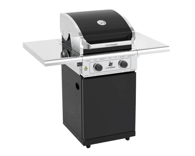 Beefmaster Classic 2 Burner BBQ on Classic Cart with Folding Shelves, , hi-res image number null