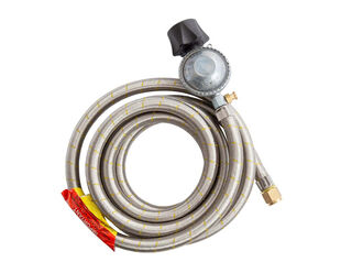 Gasmate Braided Hose & Regulator - 3000mm (LCC27 TO 5/8" UNF (3/8" SAE))