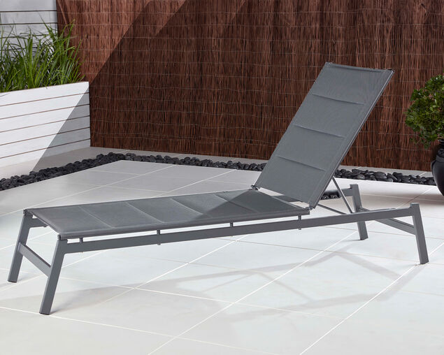 Boston Padded Sunlounge - Gunmetal Grey, Grey, hi-res