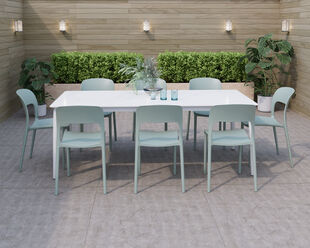 Riley-Dome 9 Piece Olive Dining Setting