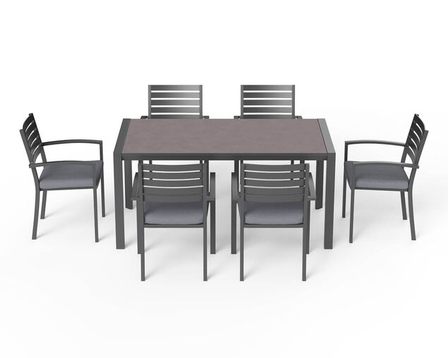 Boston-Eden 7 Piece Slatted Dining Setting, , hi-res