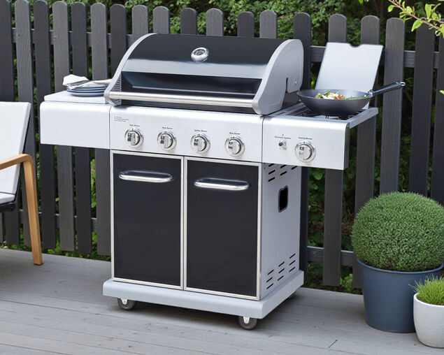 Connoisseur 4 Burner BBQ With Side Burner, , hi-res