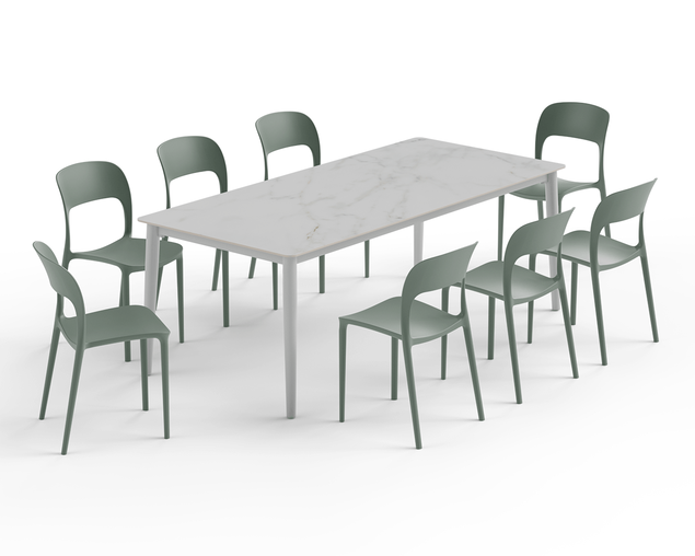 Riley-Dome 9 Piece Olive Dining Setting, , hi-res image number null