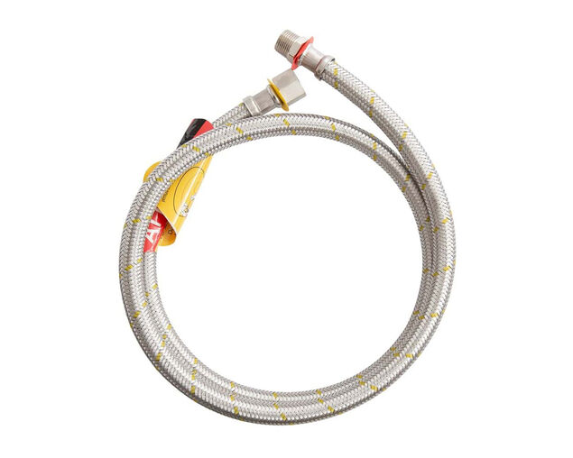 Gasmate Braided Hose -1200mm (3/8" BSPT TO 5/8" UNF (3/8" SAE)), , hi-res image number null