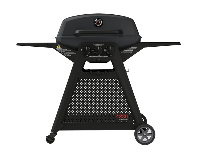 Ziggy Elite Triple Grill LPG BBQ Plus Cart Bundle - Midnight (Limited Edition), Midnight Limited Edition, hi-res image number null