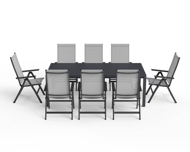 Frankie-Jette 9 Piece Dining Setting - Gunmetal Grey, , hi-res