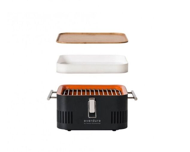 Everdure by Heston Blumenthal CUBE Charcoal Portable Barbeque - Orange, Orange, hi-res