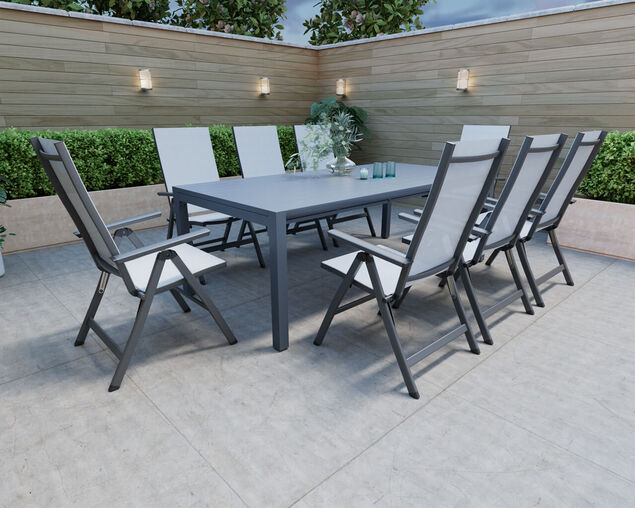 Frankie-Jette 9 Piece Dining Setting - Gunmetal Grey, , hi-res