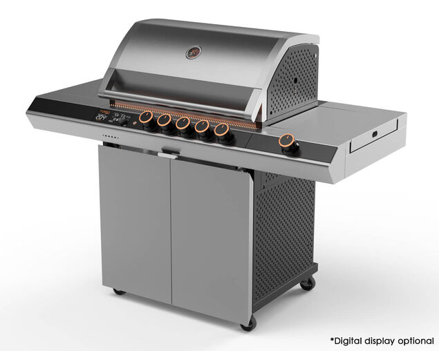 Ziegler & Brown Turbo Elite 5 Burner BBQ on Cart with Side Burner & Drawer (T Series), , hi-res