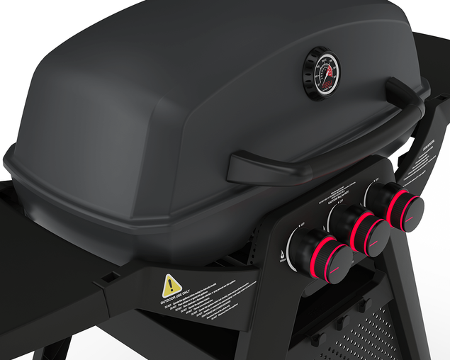 Ziggy Elite Triple Grill LPG BBQ Plus Cart Bundle - Midnight (Limited Edition), Midnight Limited Edition, hi-res
