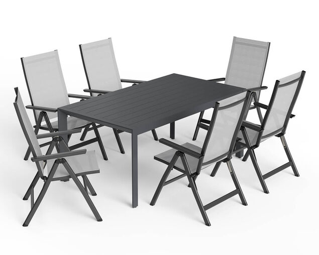 Frankie-Jette 7 Piece Dining Setting - Gunmetal Grey, , hi-res