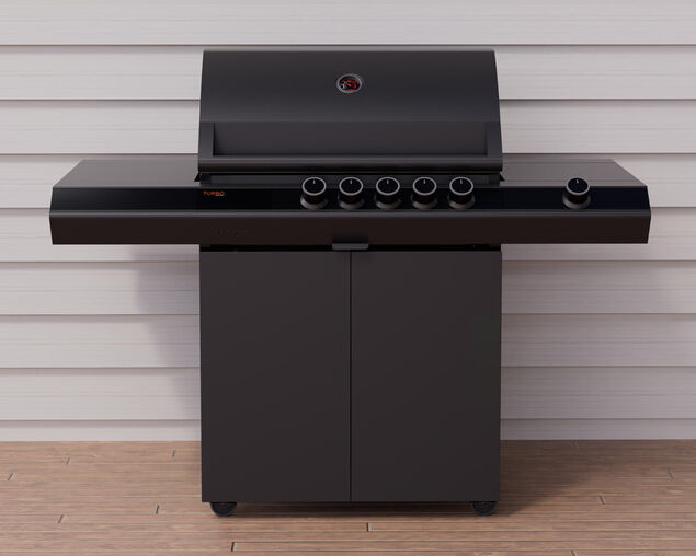 Ziegler & Brown Turbo Classic 5 Burner BBQ on Cart with Side Burner & Shelf (T Series), , hi-res