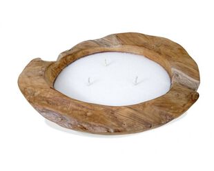 Teak Filled Candle 40cm