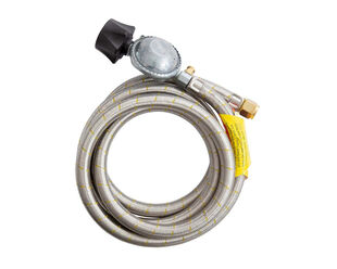 Gasmate Braided Hose & Regulator - 2000mm (LCC27 TO 5/8" UNF (3/8" SAE))