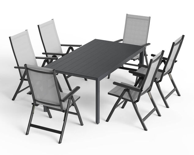 Frankie-Jette 7 Piece Dining Setting - Gunmetal Grey, , hi-res image number null