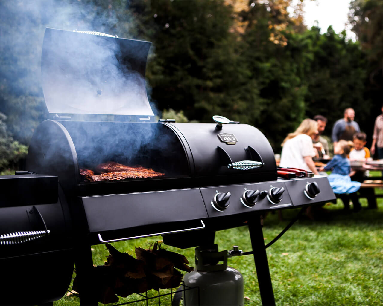 Buy Oklahoma Joe s Longhorn Combo Charcoal Gas Smoker Grill at Barbeques Galore