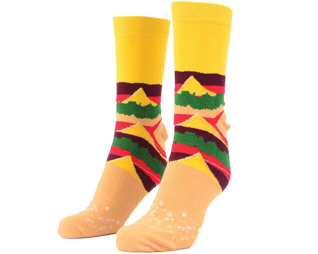 Novelty Burger Socks Box - 1 Pair, , hi-res