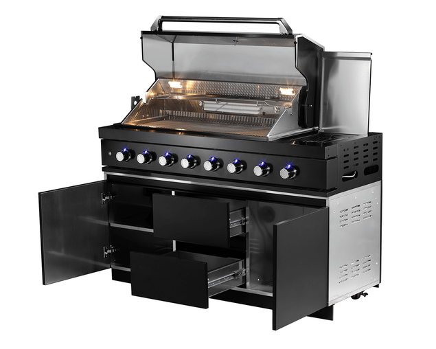 Aspire 6 Burner BBQ with Rear & Side Burners (LPG Gas), , hi-res