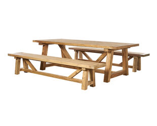 New Holland 3 Piece Teak Bench Setting