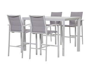 Boston-Jette 4 Seater Bar Dining Setting Bundle - Bone