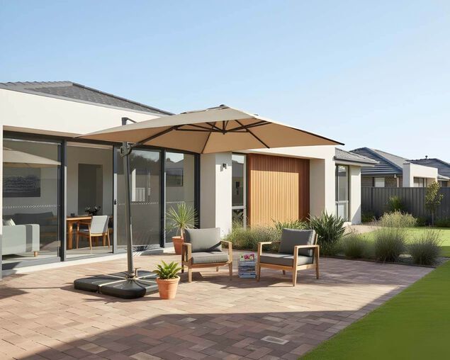 Sunningdale 3.0m Cantilever Umbrella Natural, Natural, hi-res image number null